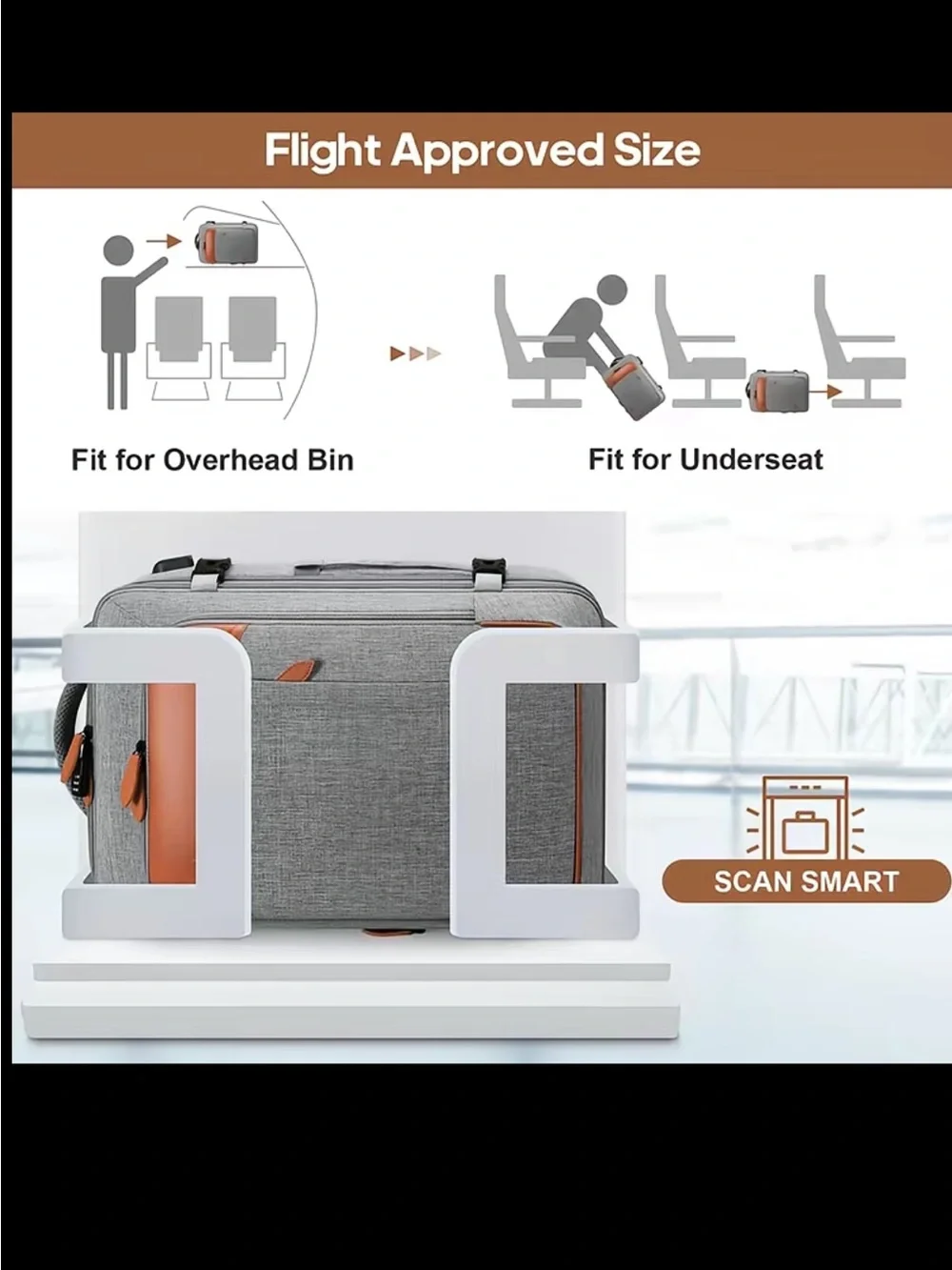 Grey and Orange Men's Backpack